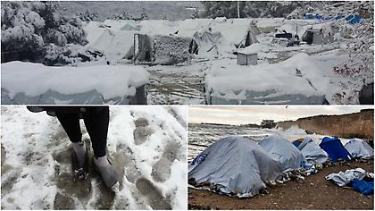 Σκηνές ντροπής για την Ελλάδα από την κακοκαιρία στα hot spots