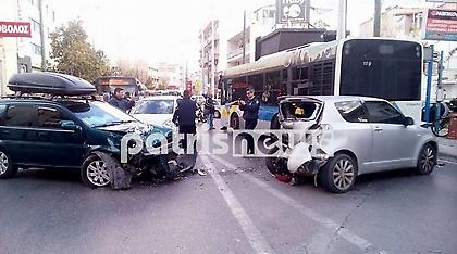 Τροχαίο στο Ίλιον με σοβαρό τραυματισμό, μετά από καραμπόλα