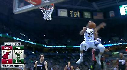 ΑΠΙΣΤΕΥΤΟ κάρφωμα Αντετοκούνμπο με σπάσιμο (video)