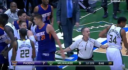 Τα πήρε με αντίπαλο ο Αντετοκούνμπο (video)