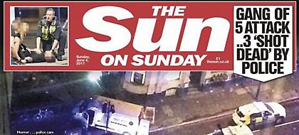 «Τρόμος στη Γέφυρα του Λονδίνου» -Το εξώφυλλο της Sun για το μακελειό (pic)