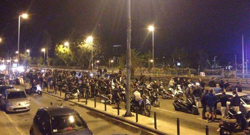 Οπαδοί του Παναθηναϊκού περιμένουν το πούλμαν στη Συγγρού! (pics/video)