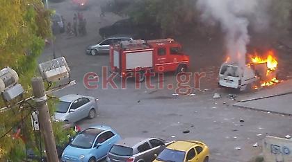 Ηράκλειο: Πανικός από μαχαιρώματα μεταξύ Ρομά και φωτιά σε αυτοκίνητο