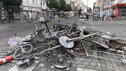 Εικόνες καταστροφής μετά τις διαδηλώσεις στο Αμβούργο (pics-video)