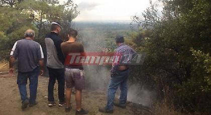 Μεγάλη φωτιά στην Αχαΐα από κεραυνό, κοντά σε σπίτια