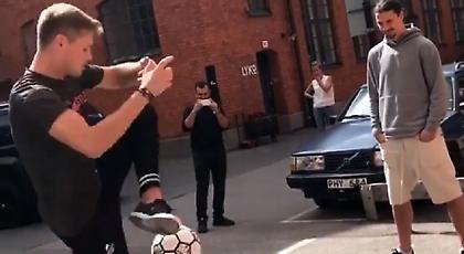 «Έμεινε» με football freestyler ο Ιμπραΐμοβιτς (video)