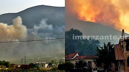 Μαίνεται για δεύτερη ημέρα η φωτιά στη Ζάκυνθο