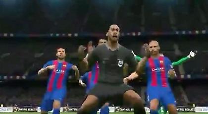 Ο διαιτητής πανηγυρίζει... μαζί με την Μπαρτσελόνα(video)