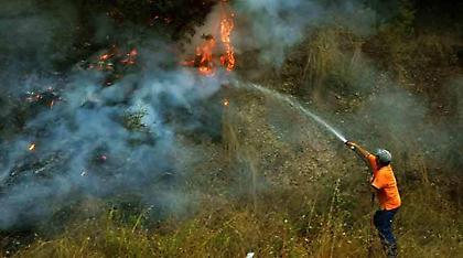 Θεσσαλονίκη: Σε εξέλιξη πυρκαγιά μεταξύ των χωριών Μεσαίο και Πετρωτό