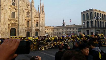 Η απόβαση ΑΕΚτζήδων στο Μιλάνο (video)
