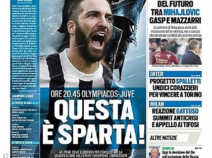 Η Tuttosport δίνει… σπαρτιάτικο σύνθημα στη Γιουβέντους για Ολυμπιακό (pic)