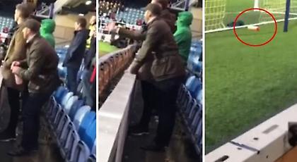 Οπαδός έκανε την ανάγκη του στο μπουκαλάκι του… αντίπαλου τερματοφύλακα (video)