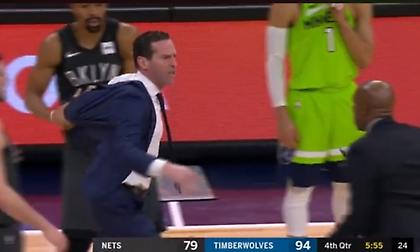 Πήγε να… βουτήξει τον διαιτητή ο προπονητής των Νετς! (video)