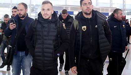 Προσγειώθηκε στο χιονισμένο Κίεβο η αποστολή της ΑΕΚ (pic)