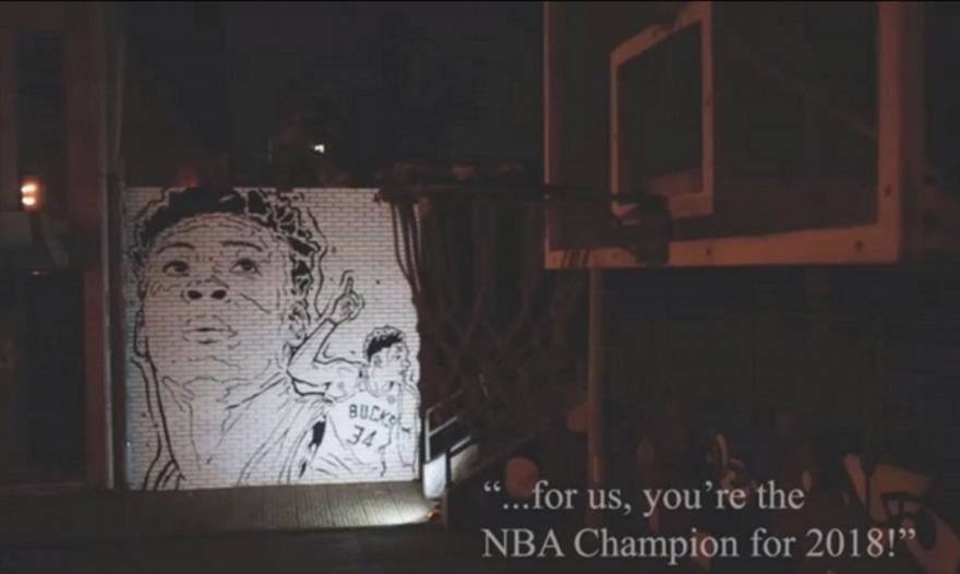 Νέο εντυπωσιακό γκράφιτι για τον Αντετοκούνμπο (vids)