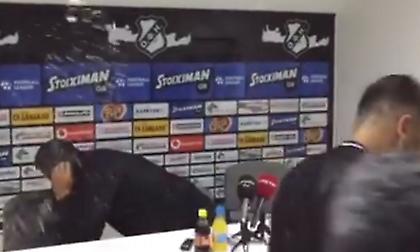 Μπουγέλο από τους παίκτες του ΟΦΗ στον Παπαδόπουλο (video)