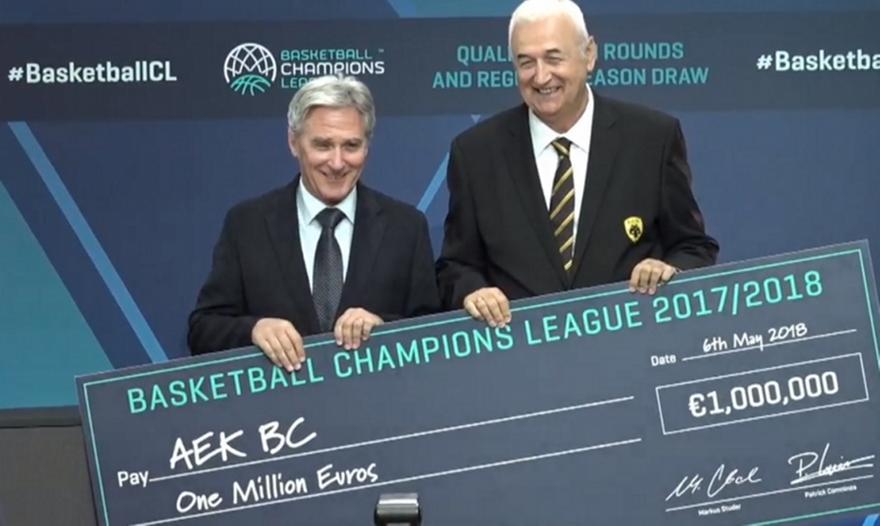Στα χέρια της ΑΕΚ το πριμ 1 εκατ. ευρώ από το Basketball Champions League (pic)