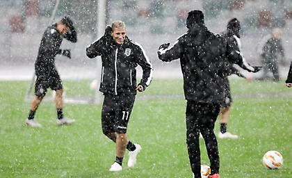 Υπό χαλάζι η προπόνηση του ΠΑΟΚ στη Λευκορωσία (pics)