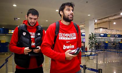 Κλικ από την αναχώρηση του Ολυμπιακού για Μόσχα