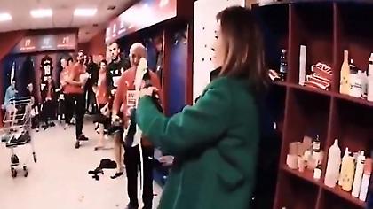 Τρελό πάρτι στα αποδυτήρια της Έιμπαρ για τη νίκη επί της Ρεάλ (video)