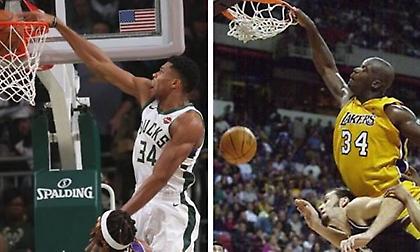 Giannis Vs Shaq: Η σύγκριση δυο «Supermen» (πίνακες & videos)