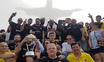 Στο άγαλμα του Χριστού με την «κούπα» η ΑΕΚ! (pics)