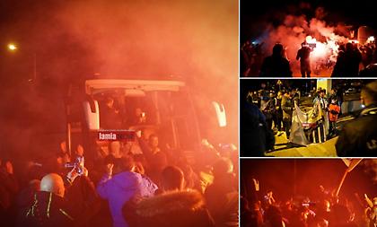 Χαμός στην υποδοχή της Λαμίας μετά την πρόκριση επί του Ολυμπιακού (vids)