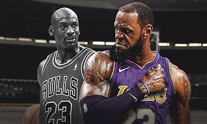 Μόνο 13 πόντοι χωρίζουν τον Λεμπρόν από τον Τζόρνταν