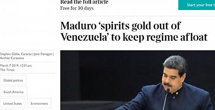 The Times: Ο Μαδούρο βγάζει χρυσό. Μυστήριο με πτήση και στην Αθήνα