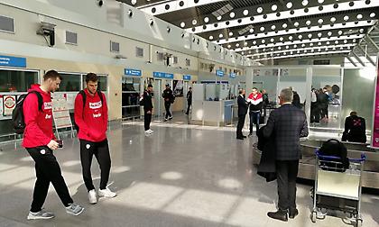 Έφτασε Ποντγκόριτσα ο Ολυμπιακός (pics)