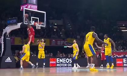 Το τρομερό alley oop του Ντέρικ Γουίλιαμς στην πρώτη θέση του Top 10 της Ευρωλίγκας (video)