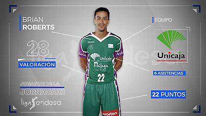 MVP της αγωνιστικής στην Ισπανία ο Μπράιαν Ρόμπερτς (video)