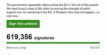 Πάνω από 600.000 υπογραφές σε λίγες ώρες για την ακύρωση του Brexit