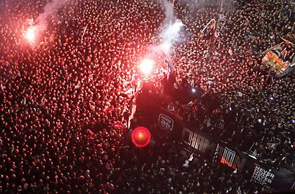 Το party του ΠΑΟΚ στον Λευκό Πύργο από… πολύ ψηλά (video)