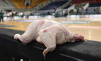 Έριξαν κοτόπουλα στο ΟΑΚΑ (pics)