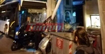 Τρελή πορεία ακυβέρνητου λεωφορείου στο κέντρο της Πάτρας (video)