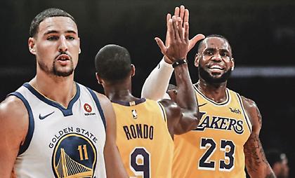 Ο Κλέι Τόμπσον δίπλα στον Λεμπρόν στο Space Jam 2