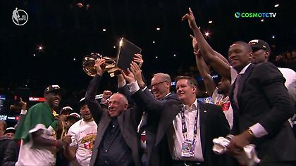 Η απονομή του τροπαίου του NBA στους Ράπτορς (video)