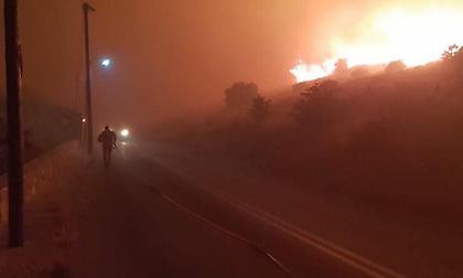 Μεγάλη φωτιά στην Κάρυστο: Εκκενώθηκαν εξοχικές κατοικίες