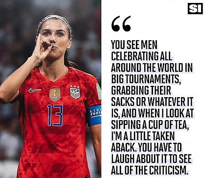 Η Άλεξ Μόργκαν απάντησε για την «κίνηση του τσαγιού» στον πανηγυρισμό της