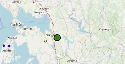 Σεισμός 4,7 βαθμών κοντά σε Πρέβεζα και Αγρίνιο
