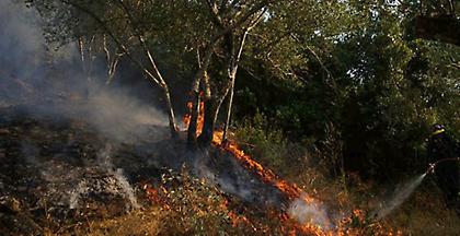 Σε εξέλιξη πυρκαγιά κοντά στο αρχαίο κάστρο Κορίνθου