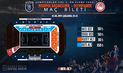 Πέντε ευρώ το φθηνότερο εισιτήριο για το ματς με τον Ολυμπιακό από την Μπασάκσεχίρ