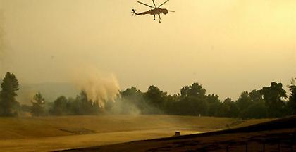 Δεν ανησυχούν οι φωτιές στον Δήμο Αρχαίας Ολυμπίας και στην Εύβοια