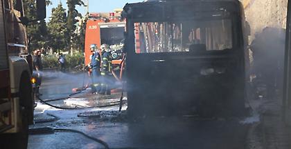 Πυρκαγιά σε λεωφορείο προκάλεσε τεράστιο μποτιλιάρισμα στον Κηφισό (pics)
