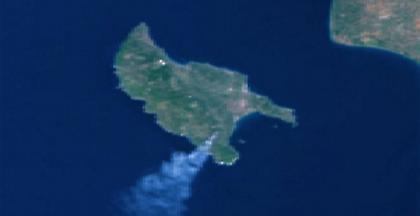 Δορυφορική απεικόνιση της φωτιάς στην Ζάκυνθο από τον Copernicus