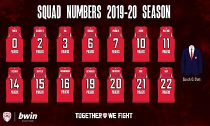 Οι αριθμοί στις φανέλες των παικτών του Ολυμπιακού (pic)