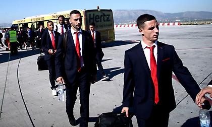 «Κλικς» από την αναχώρηση του Ολυμπιακού για το Βελιγράδι (pics)