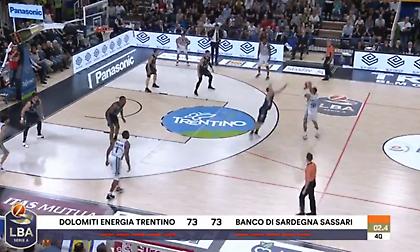 Με buzzer beater τρίποντο του Τζέρελς καθάρισε την Τρέντο η Σάσαρι! (video)