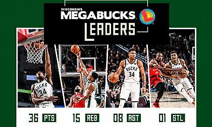 Η σαρωτική εμφάνιση του Γιάννη κόντρα στους Ράπτορς (video)